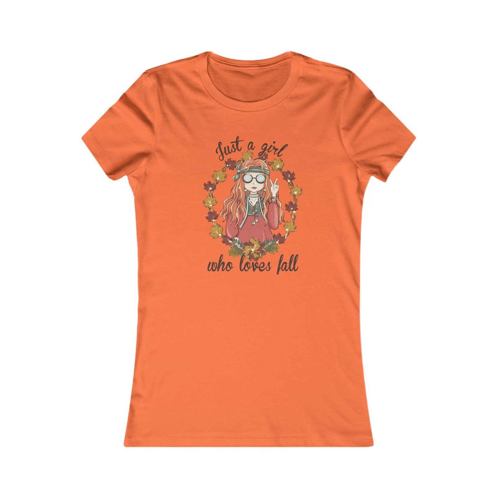 Fall-Themed Women's Tee, Just a Girl Who Loves Fall Shirt, Autumn Fashion, Seasonal Outfit, Gift for Her, Cute Fall Tee