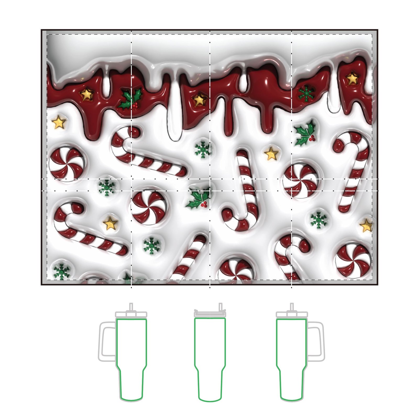 Festive Candy Cane Thermal Tumbler, Holiday Drinkware, Christmas Gift, Reusable Travel Mug, Eco-Friendly Coffee Cup, 40oz